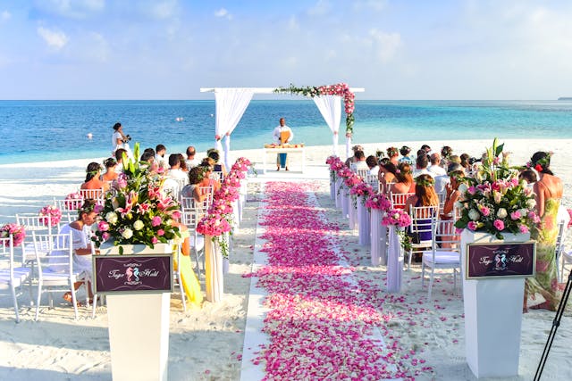 beach wedding ceremony