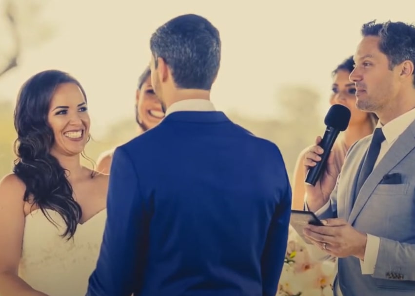 steve officiating a marriage in Newcastle